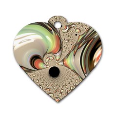 Fractal Background Pattern Texture Abstract Design Abstract Dog Tag Heart (two Sides) by Ravend