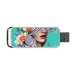 Whimsy Lady Combined Watercolor Flowers Portable Usb Flash (two Sides) by GardenOfOphir
