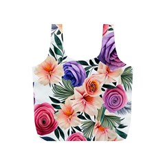 Country-chic Watercolor Flowers Full Print Recycle Bag (s) by GardenOfOphir