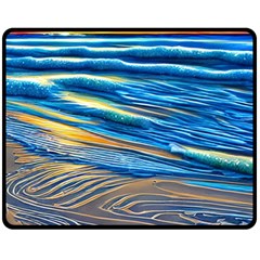 Waves Crashing On The Shore Fleece Blanket (medium) by GardenOfOphir