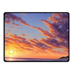 Summer Sunset Over Beach Fleece Blanket (small) by GardenOfOphir