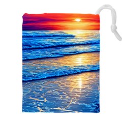 Ocean Sunset Drawstring Pouch (4xl) by GardenOfOphir
