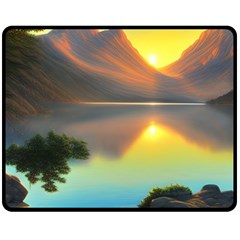 Benevolent Lake Fleece Blanket (medium) by GardenOfOphir
