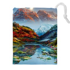 Breathtaking Landscape Scene Drawstring Pouch (4xl) by GardenOfOphir