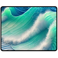 Beautiful Abstract Pastel Ocean Waves Fleece Blanket (medium) by GardenOfOphir