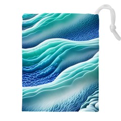 Pastel Beach Wave I Drawstring Pouch (4xl) by GardenOfOphir