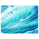 Blue Ocean Wave Watercolor Ii Premium Plush Fleece Blanket (Extra Small) 40 x30  Blanket Front