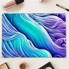 Ocean Waves In Pastel Tones Cosmetic Bag (xxl) by GardenOfOphir