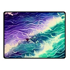 Pastel Hues Ocean Waves One Side Fleece Blanket (small) by GardenOfOphir
