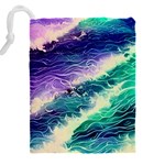 Pastel Hues Ocean Waves Drawstring Pouch (4XL) Back