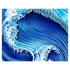 Watercolor Wave Premium Plush Fleece Blanket (medium) by GardenOfOphir