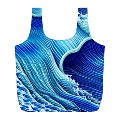 Wave Full Print Recycle Bag (l) by GardenOfOphir