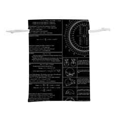 Black Background With Text Overlay Mathematics Trigonometry Lightweight Drawstring Pouch (s) by Jancukart
