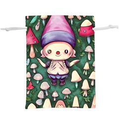 Toadstool Mushrooms Lightweight Drawstring Pouch (xl) by GardenOfOphir