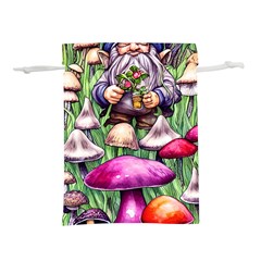 Sacred Mushroom Wizard Glamour Lightweight Drawstring Pouch (l) by GardenOfOphir