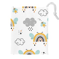 Art Pattern Design Wallpaper Background Print Drawstring Pouch (4xl) by Ravend