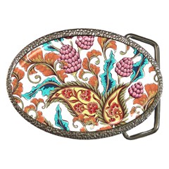 Flowers Pattern Texture White Background Paisley Belt Buckles by Jancukart