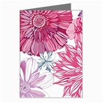Red And Pink Flowers Vector Art Asters Patterns Backgrounds Greeting Cards (Pkg of 8) Left