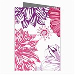 Red And Pink Flowers Vector Art Asters Patterns Backgrounds Greeting Cards (Pkg of 8) Right