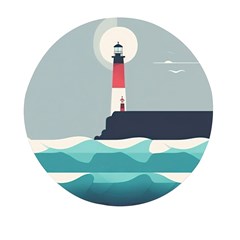 Lighthouse Ocean Nautical Sea Minimal Minimalist Mini Round Pill Box (pack Of 3) by Pakemis