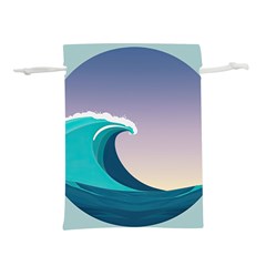 Tsunami Tidal Wave Wave Minimalist Ocean Sea 4 Lightweight Drawstring Pouch (m) by Pakemis