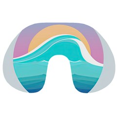 Tsunami Tidal Wave Wave Minimalist Ocean Sea Travel Neck Pillow by Pakemis