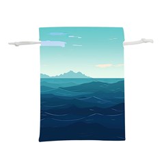 Ai Generated Ocean Waves Sea Water Nautical Lightweight Drawstring Pouch (m) by Pakemis