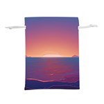 Sunset Ocean Beach Water Tropical Island Vacation Nature Lightweight Drawstring Pouch (M) Front
