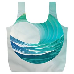 Tsunami Tidal Wave Wave Minimalist Ocean Sea 2 Full Print Recycle Bag (xl) by Pakemis