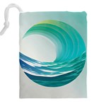 Tsunami Tidal Wave Wave Minimalist Ocean Sea 2 Drawstring Pouch (4XL) Back