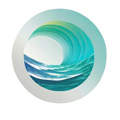 Tsunami Tidal Wave Wave Minimalist Ocean Sea 2 Mini Round Pill Box (pack Of 5) by Pakemis