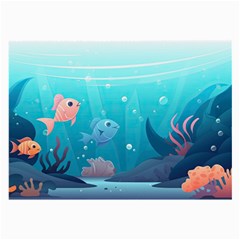 Ai Generated Ocean Sea Fish Aquatic Water Nature 4 Large Glasses Cloth by Pakemis
