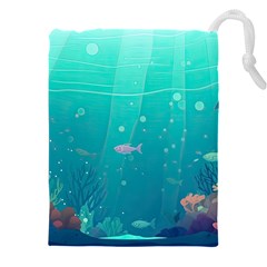 Ai Generated Ocean Sea Fish Aquatic Water Nature 3 Drawstring Pouch (4xl) by Pakemis