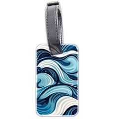 Pattern Ocean Waves Arctic Ocean Blue Nature Sea Luggage Tag (two Sides) by Pakemis