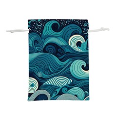 Waves Ocean Sea Abstract Whimsical Abstract Art Lightweight Drawstring Pouch (m) by Pakemis