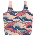 Waves Ocean Sea Water Pattern Rough Seas Full Print Recycle Bag (XL) Back
