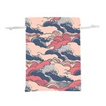 Waves Ocean Sea Water Pattern Rough Seas Lightweight Drawstring Pouch (L) Front