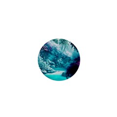 Landscape Nature Digital Art Palm Trees Paradise 1  Mini Magnets by Pakemis