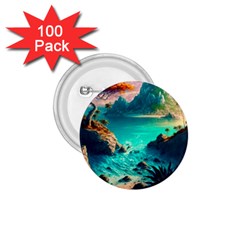 Tropical Paradise Beach Ocean Shore Sea Fantasy 1 75  Buttons (100 Pack)  by Pakemis