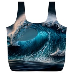 Tsunami Waves Ocean Sea Water Rough Seas 2 Full Print Recycle Bag (xl) by Pakemis