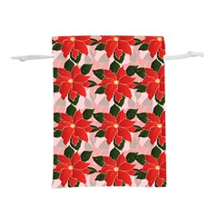 Poinsettia Pattern Seamless Pattern Christmas Xmas Lightweight Drawstring Pouch (s) by Wegoenart