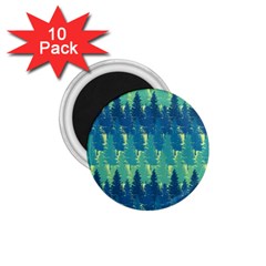 Christmas Trees Pattern Digital Paper Seamless 1 75  Magnets (10 Pack)  by Wegoenart