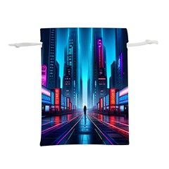 City People Cyberpunk Lightweight Drawstring Pouch (m) by Jancukart