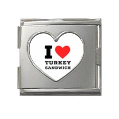 I Love Turkey Sandwich Mega Link Heart Italian Charm (18mm) by ilovewhateva