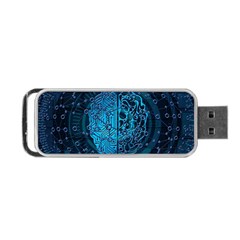 Artificial Intelligence Network Blue Art Portable Usb Flash (one Side) by Semog4
