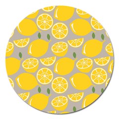 Lemon Background Lemon Wallpaper Magnet 5  (round) by Semog4