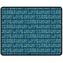 Navy Love Kisses Fleece Blanket (medium) by GardenOfOphir