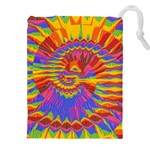 Colorful Spiral Abstract Swirl Twirl Art Pattern Drawstring Pouch (4XL) Front