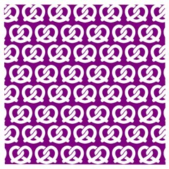 Purple Pretzel Illustrations Pattern Wooden Puzzle Square by GardenOfOphir