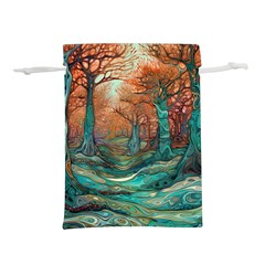 Ai Generated Tree Forest Mystical Forest Nature Lightweight Drawstring Pouch (s) by Ravend